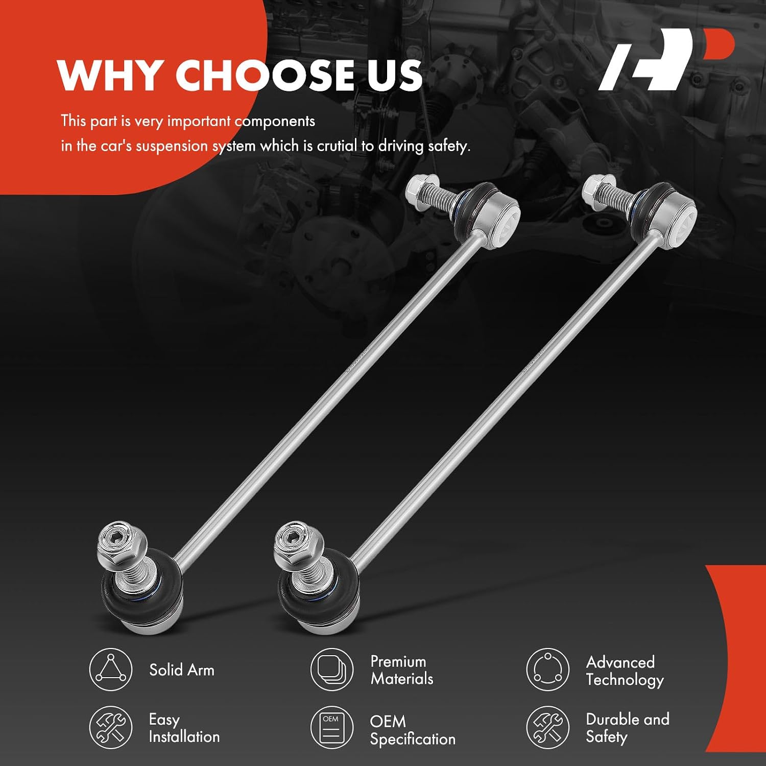 A-Premium 2 x Front Sway Bar Links Stabilizer Bar Links, Compatible with Buick LaCrosse 2010-2016, Regal 2012-2017, Cadillac XTS 2013-2019, Saab 9-5 2010-2011