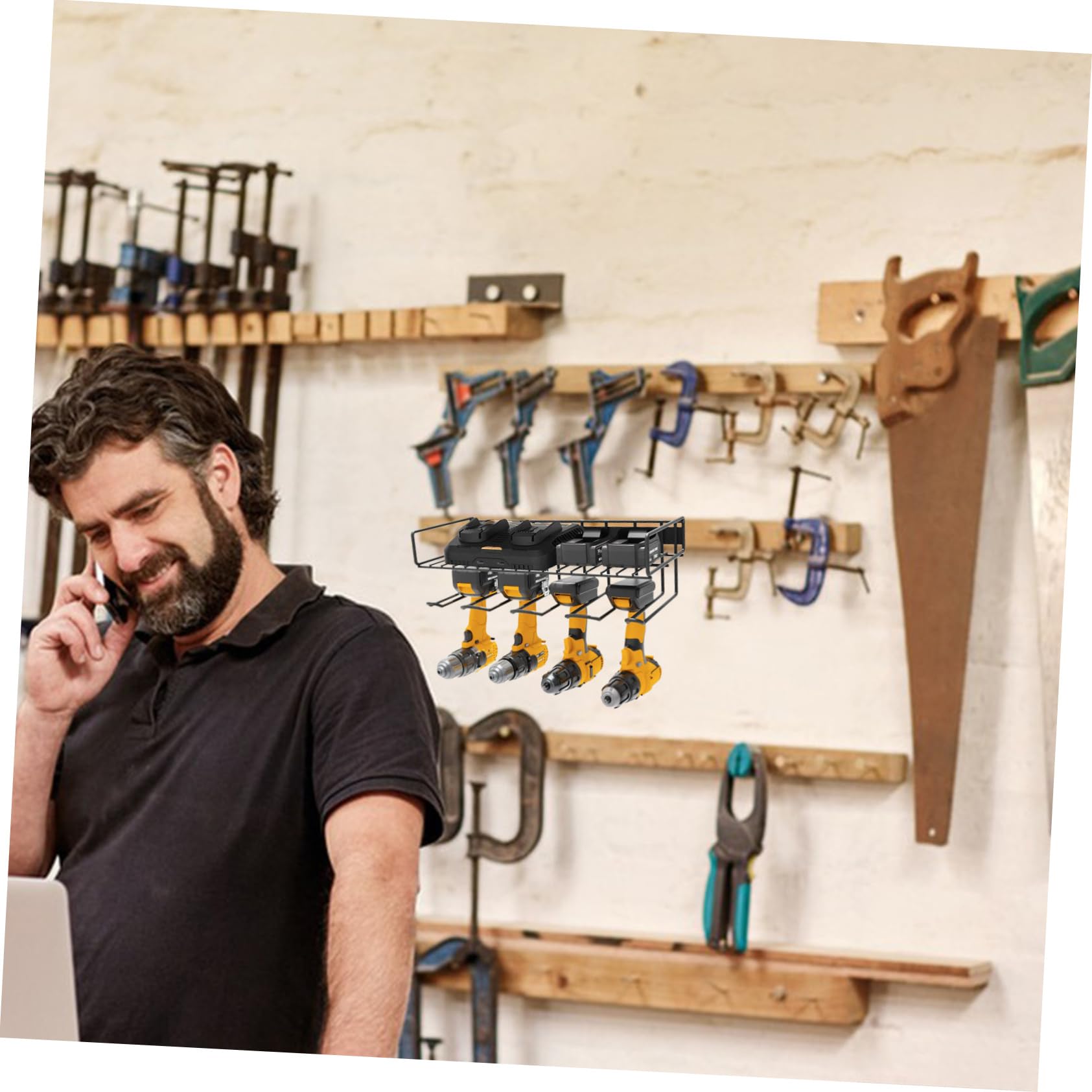 Cabilock Soporte de Almacenamiento para Herramientas de Pared de Metal Organizador de Taller con Espacio Diseño Espacio y Alta Capacidad de Carga para Herramientas Eléctricas
