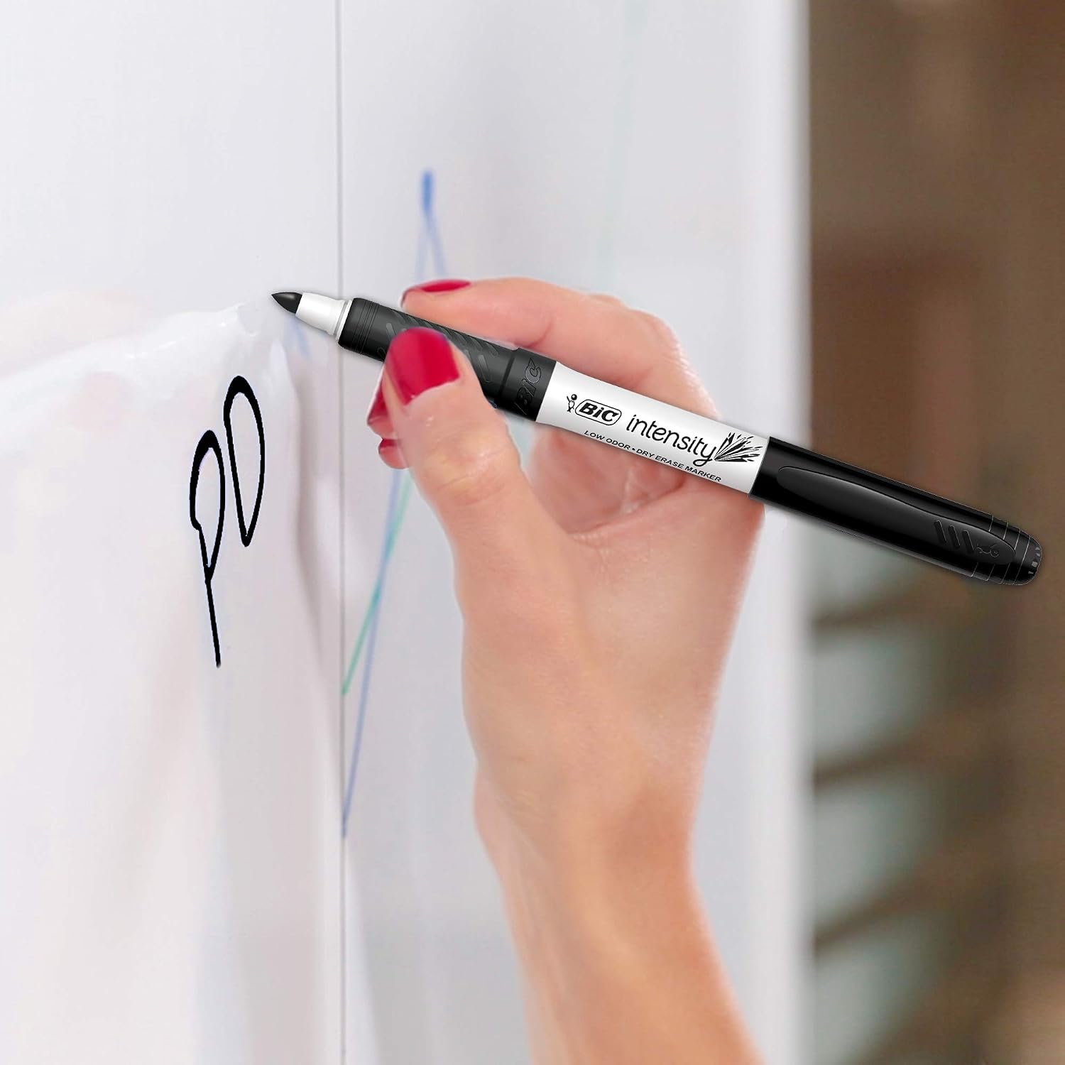 BIC Intensity Low Odor Dry Erase Marker, Fine Point, Assorted Ink Colors, Ultra-Comfy Rubber Grip, 30-Count