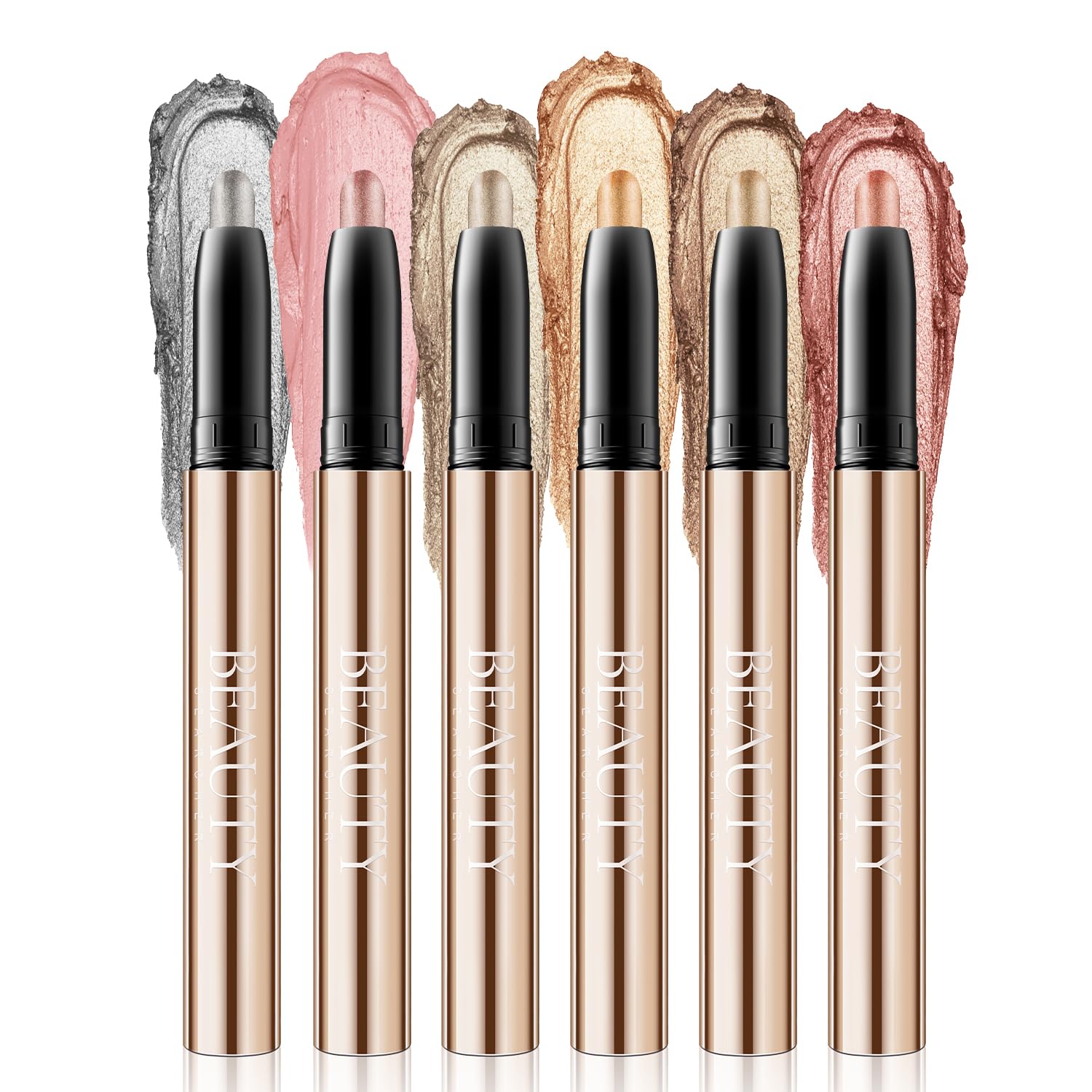 Metallic Magic Eyeshadow Pencil, Lasting Shimmer Eyeshadow Stick,Highly Pigmented Waterproof Eyeliner Pencil
