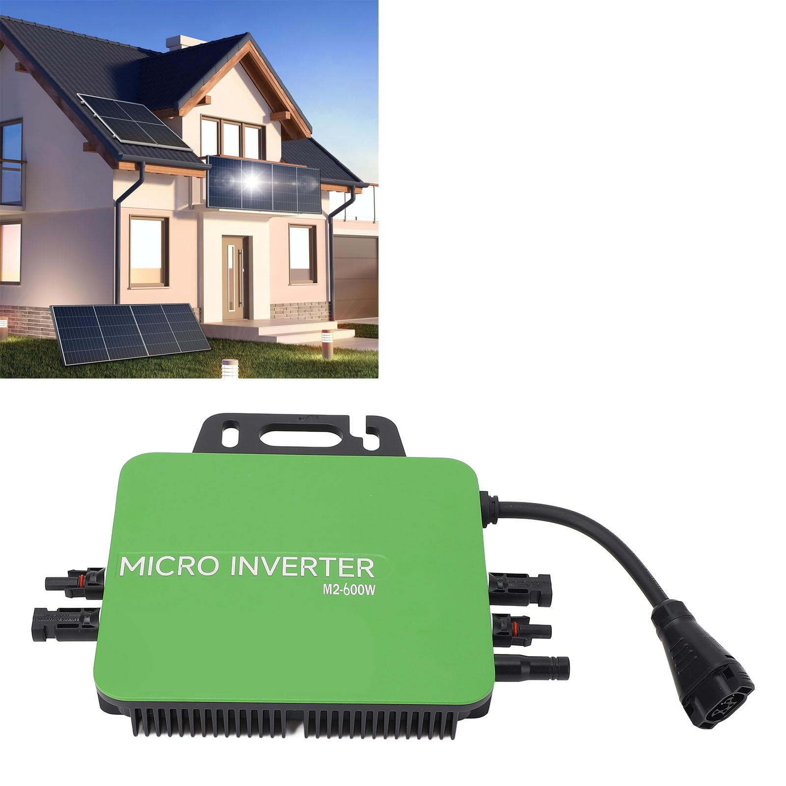 MPPT 600 W Solar-Micro-Grid-Tie-Wechselrichter, DC zu AC, Wasserdicht, IP67-Aluminiumlegierung, Netzunabhängiger Solar-Wechselrichter für Solarpanel mit WLAN-Anwendung