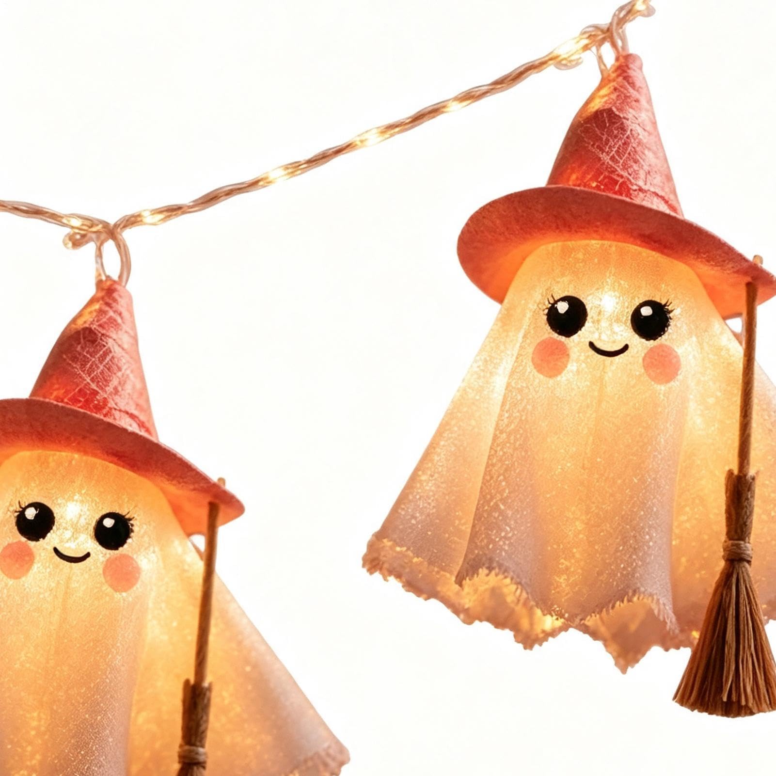 Halloweenowe Lampki Łańcuchowe Do Wnętrz 182 cm Upiorna Świetlna z Duchami