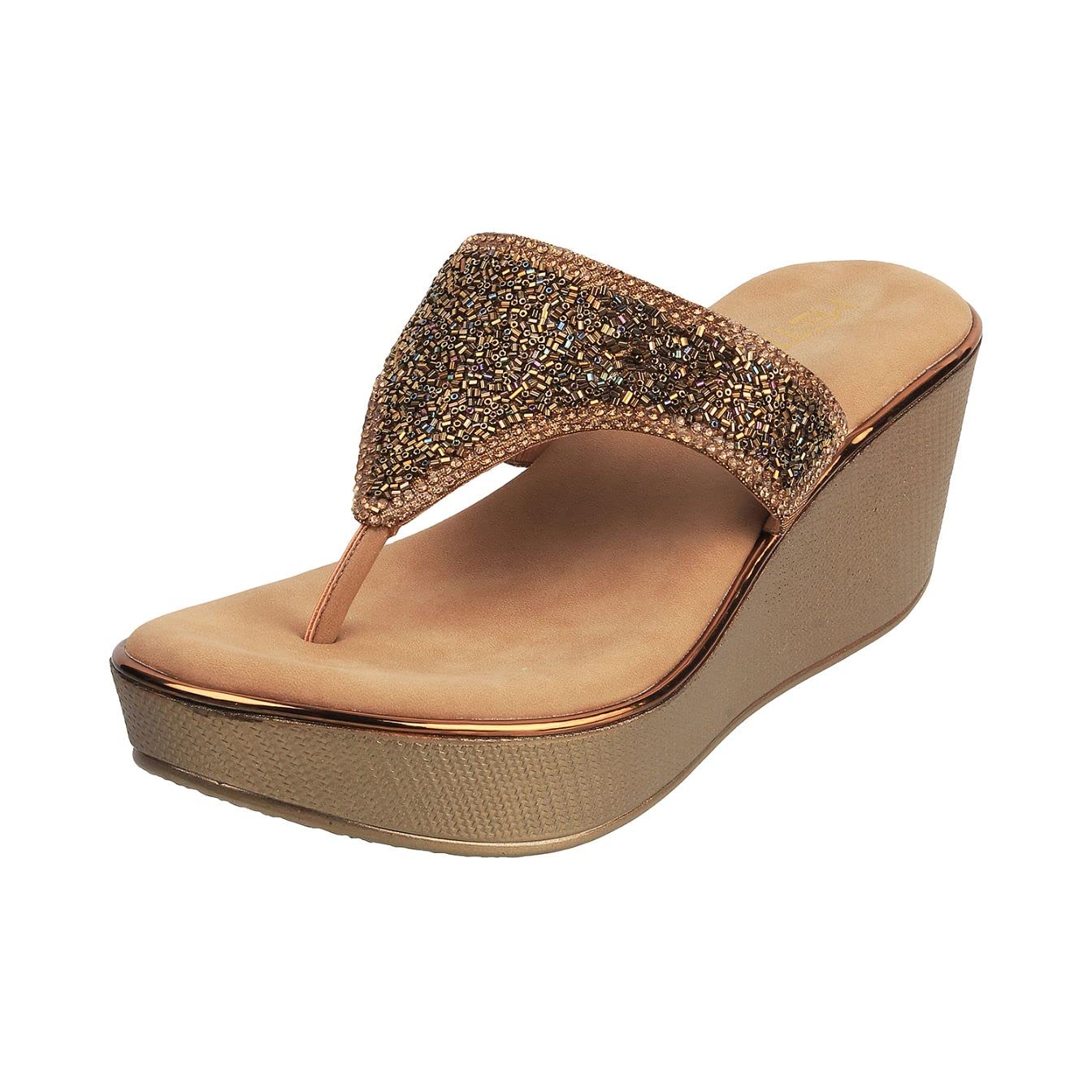 Metro Womens Synthetic Antic Gold Slip Ons (Size (8 UK (41 EU)) (B0BF2MGQW8) Amazon Price History, Amazon Price Tracker