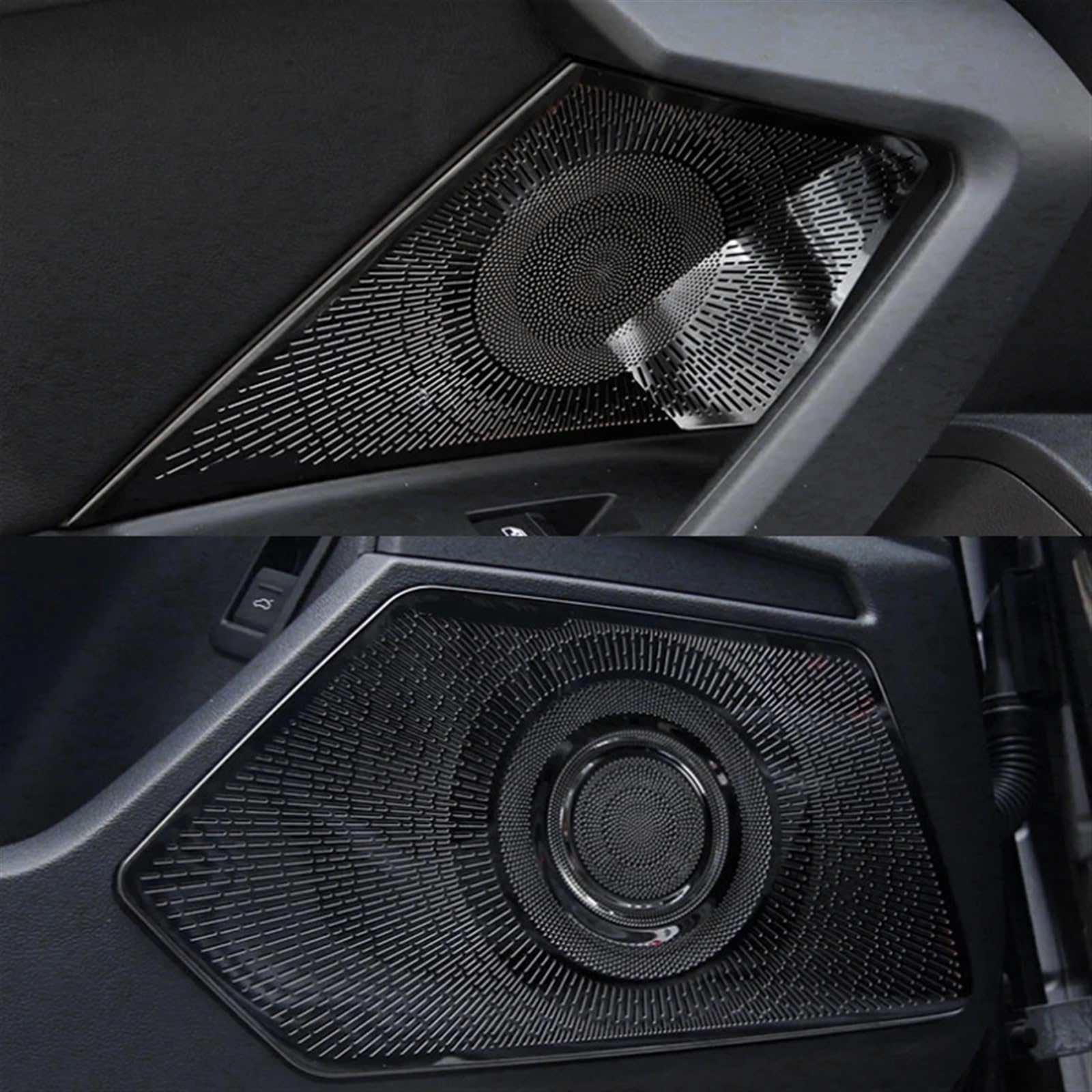 Naklejka na pokrywę głośnika audio, dla Audi, A3 2020 2021 samochodowy sprzęt audio głośnik na drzwi pokrywa głośnika tapicerka akcesoria wewnętrzne osłona kratki głośnika(Sliver-01)