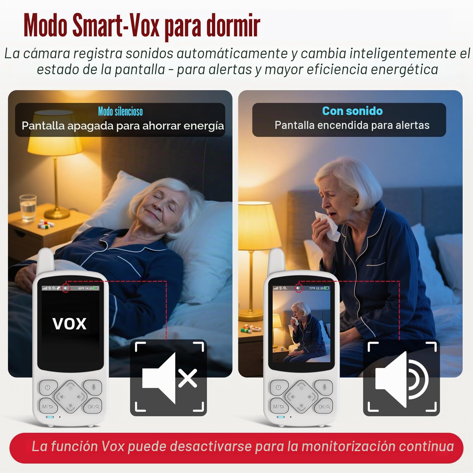 CallToU Cámara de vigilancia giratoria para personas mayores con audio bidireccional, vigilabebés para personas mayores, no requiere wifi, con recordatorio de medicamentos y control de temperatura