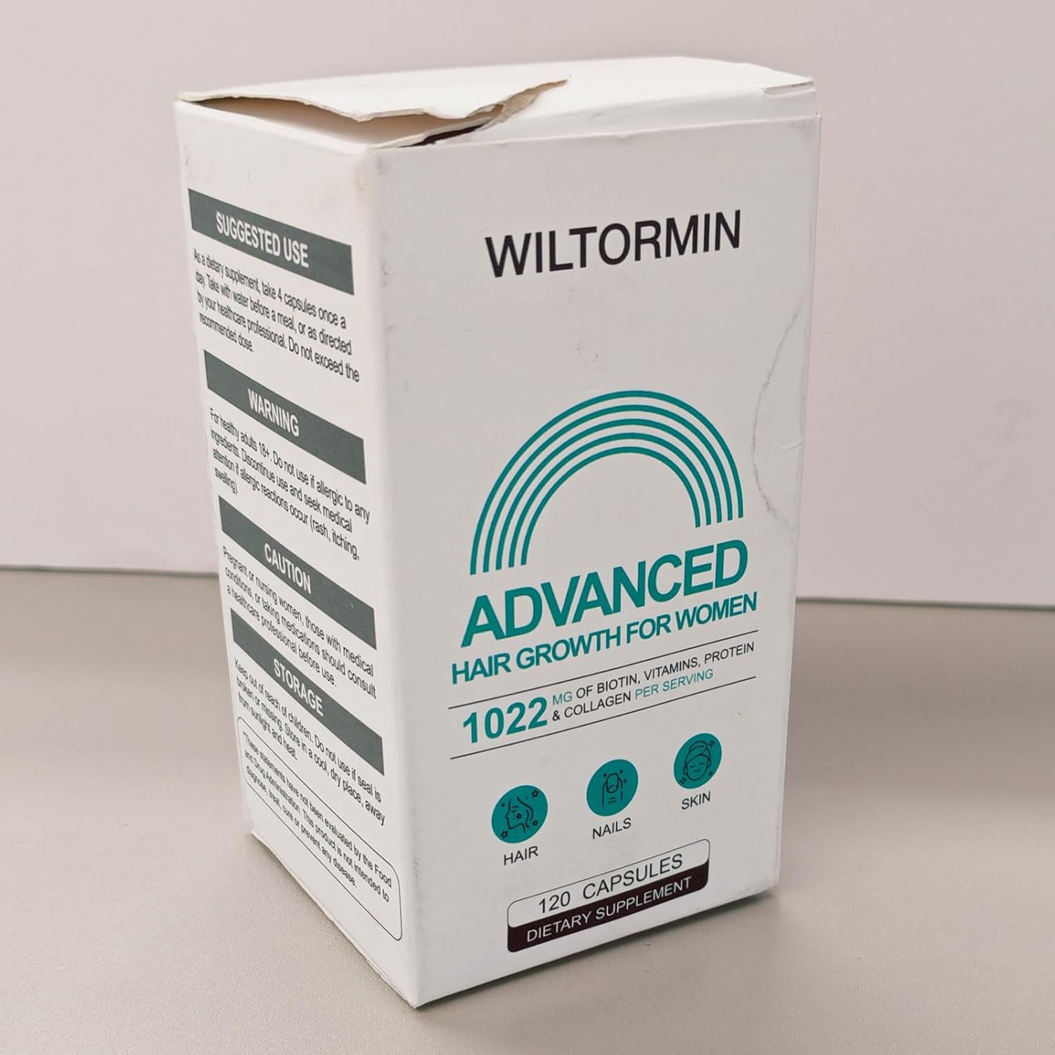 Hair Growth Supplements – Biotin Hair Growth Vitamins for Healthy Hair, Skin & Nails, Hair Growth Product for Thinning Hair, 12 Capsules