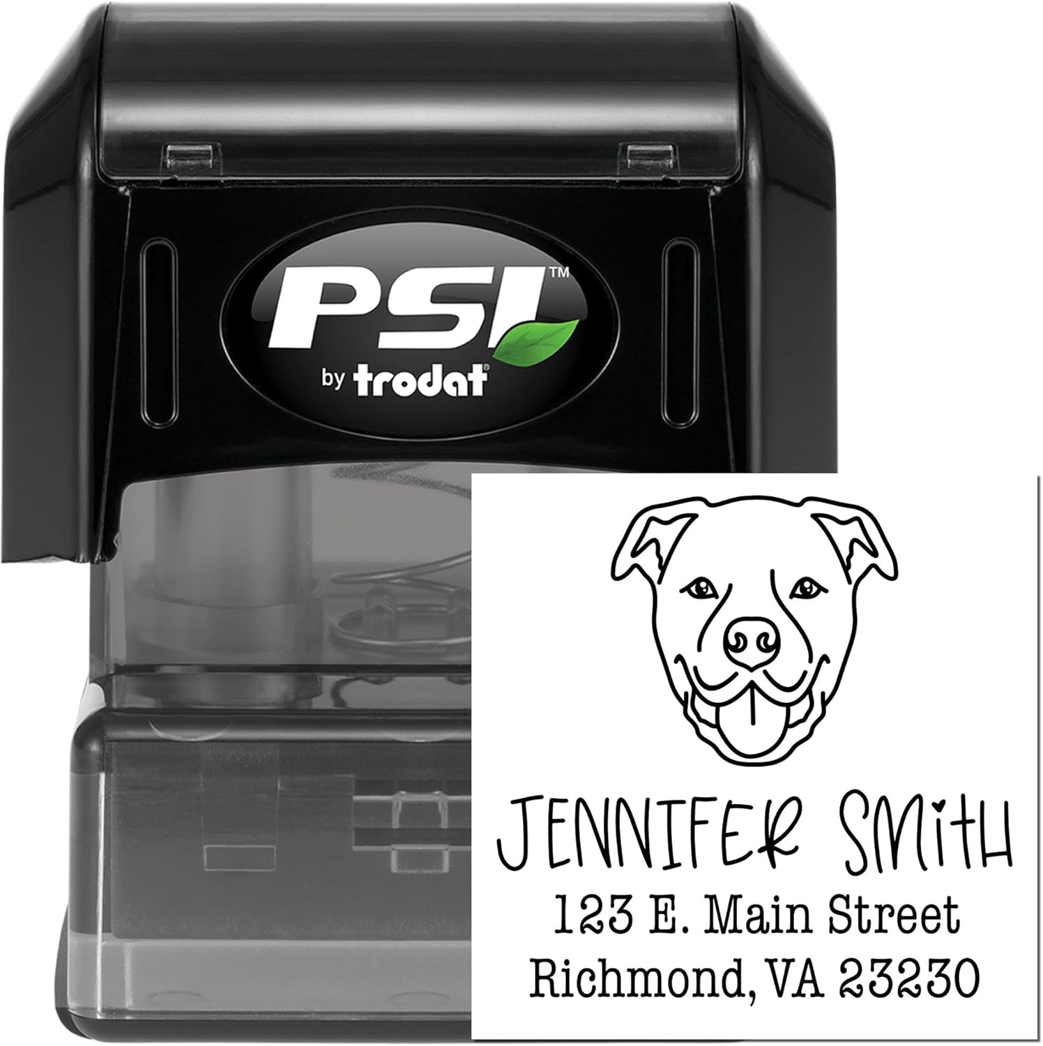 Personalized Staffordshire Bull Terrier Address Stamp for Shipping Labels & Scrapbooking | Custom Return Address Stamper with Dog Design | Self-Inking Square PSI Rubber Stamp for Mail & Packages 1-5/8