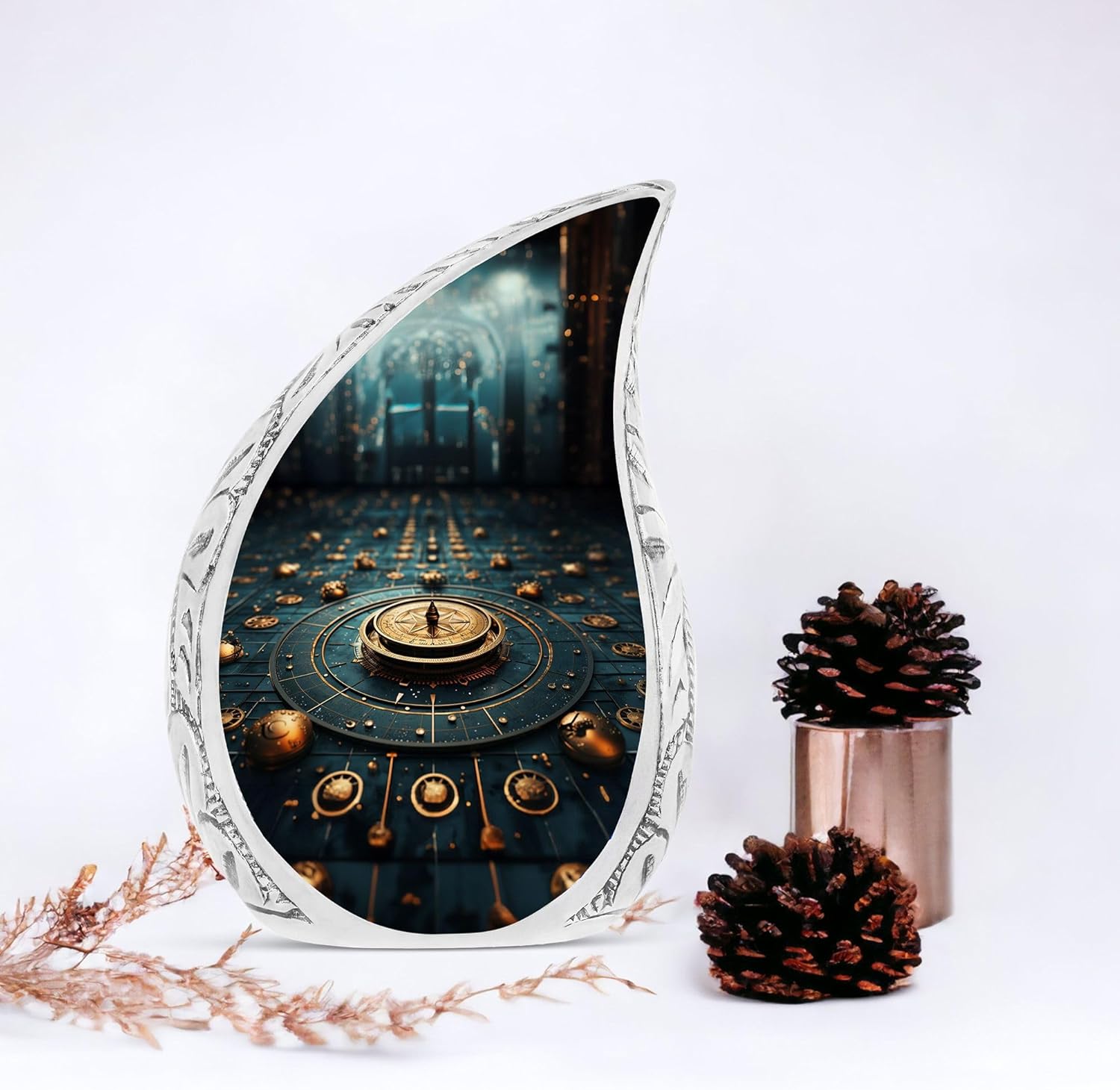 Large Celestial Seas Cremation Urn for Human Ashes - 10 Inch Decorative Memorial Urn for Men and Women - Adult Male and Female