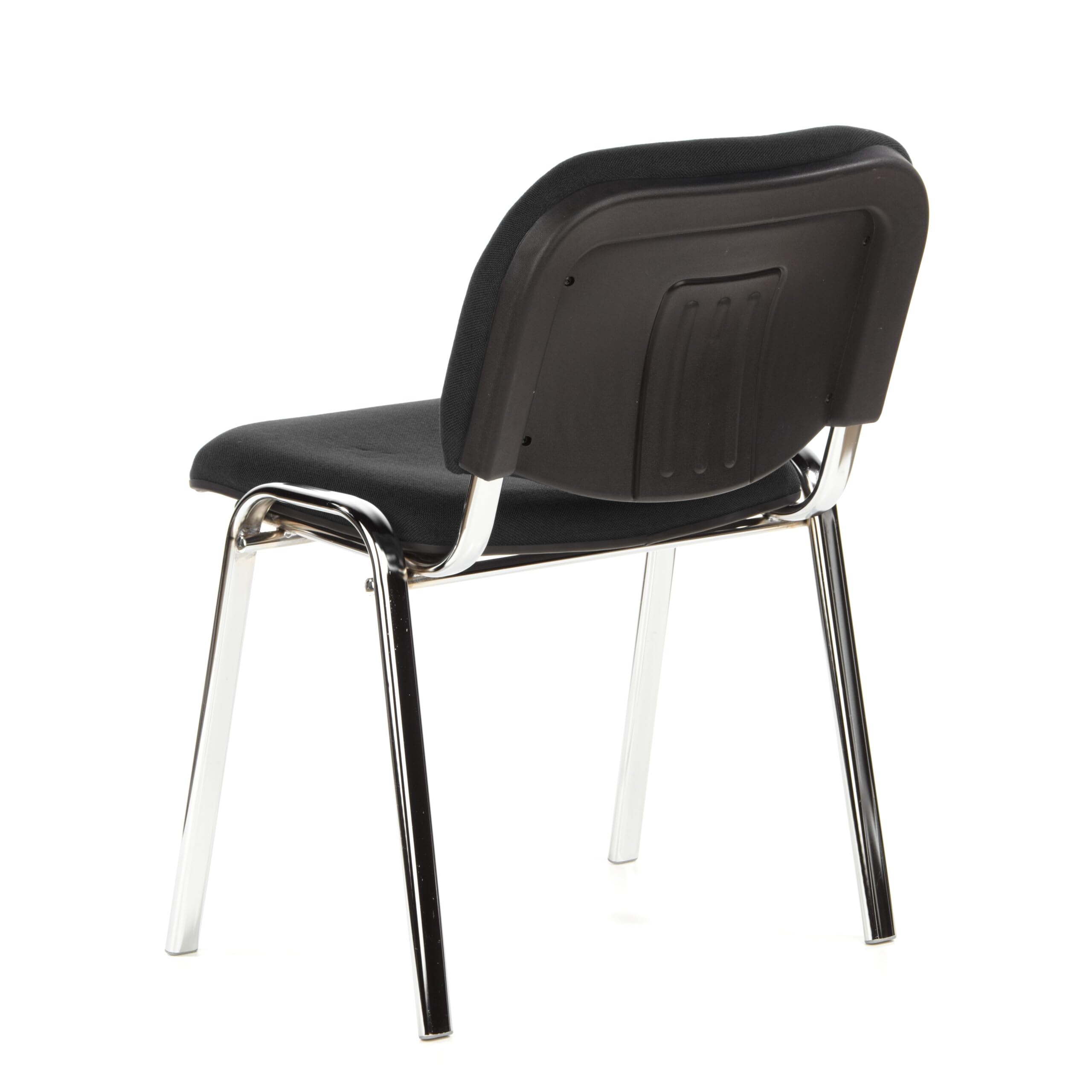 hjh OFFICE 704200 chaise visiteur, chaise de conférence XT 600 C en noir sans accoudoirs, siège empilable par 4, dossier capitonné, siège à 4 pieds, idéal pour les salles de réunion et salles d'attente