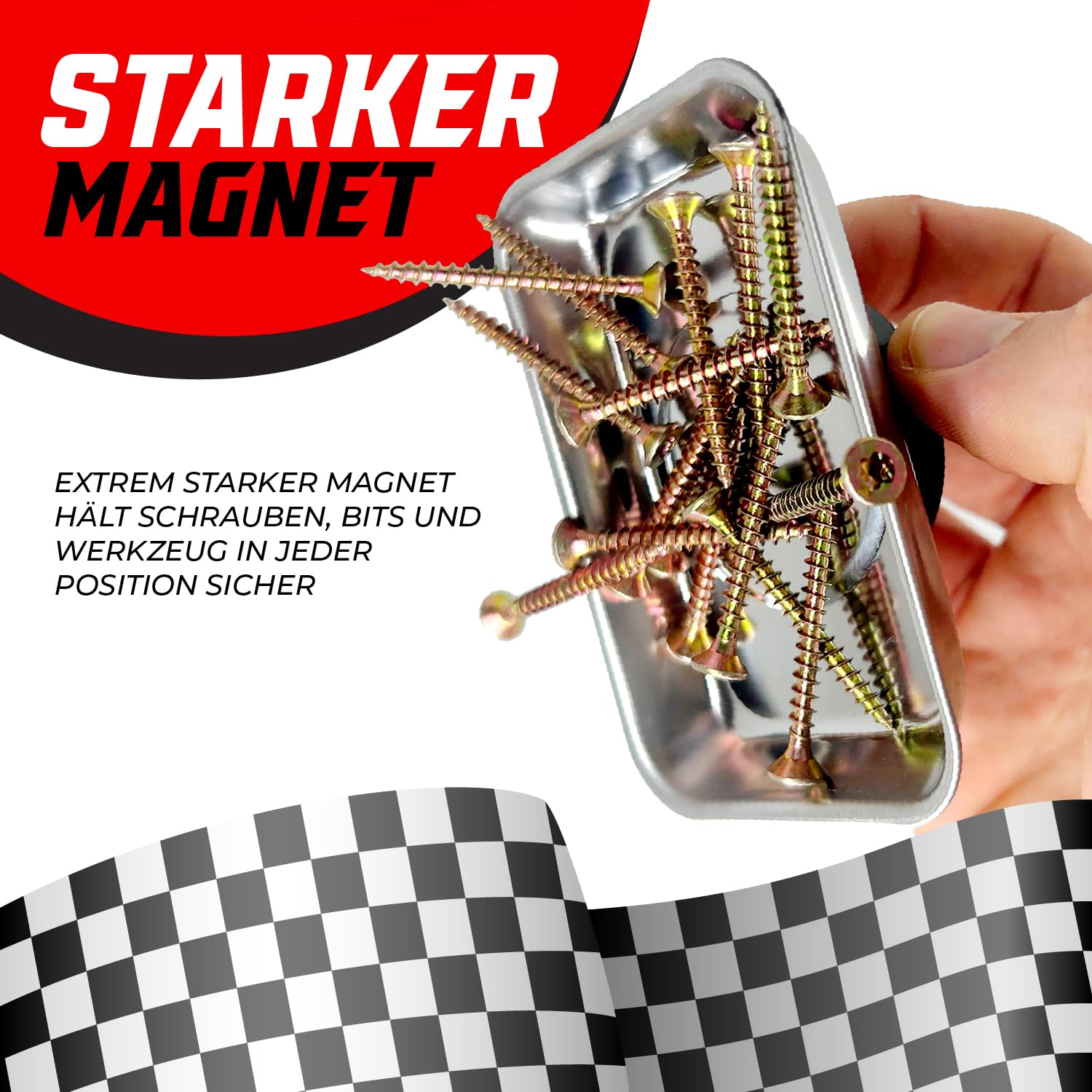 Pitlane Performance® Magnet Trays Set of 3, Stainless Steel Tray with Strong Magnet, Tool Tray - Image 2