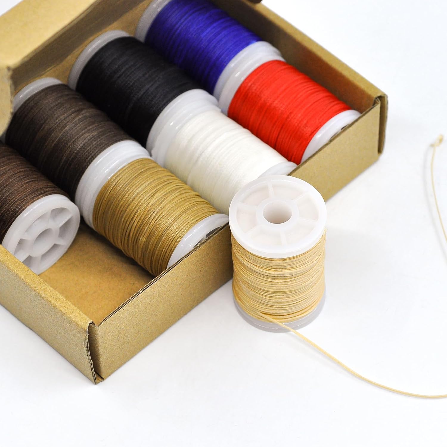 672Yards(8 Colors,210D/16F) Leather Sewing Waxed Thread, Stitching Thread for Leather Craft DIY/Shoe Repairing/Bookbinding