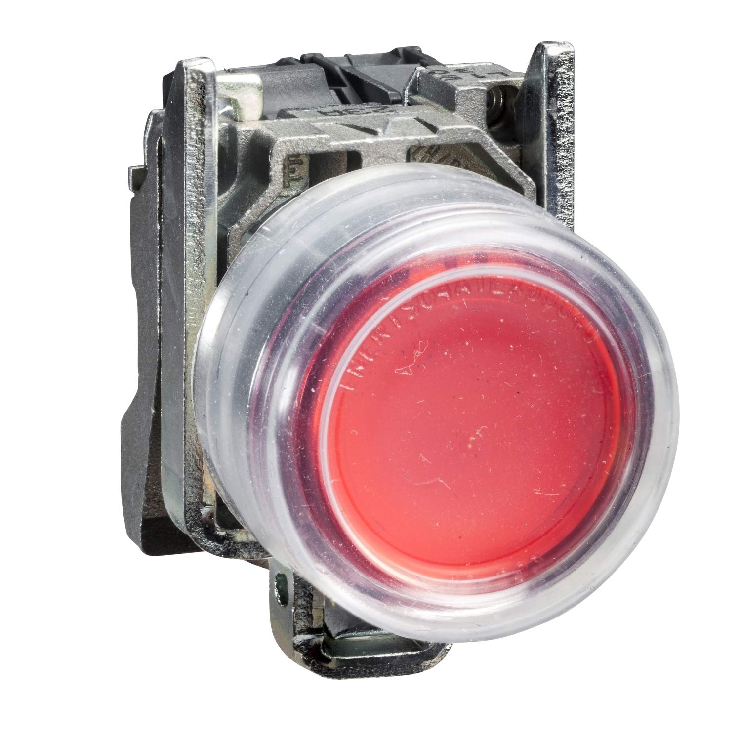 PULS. SIL. ROJO 24 bouton industriel 120V AC avec actionnement silencieux durable