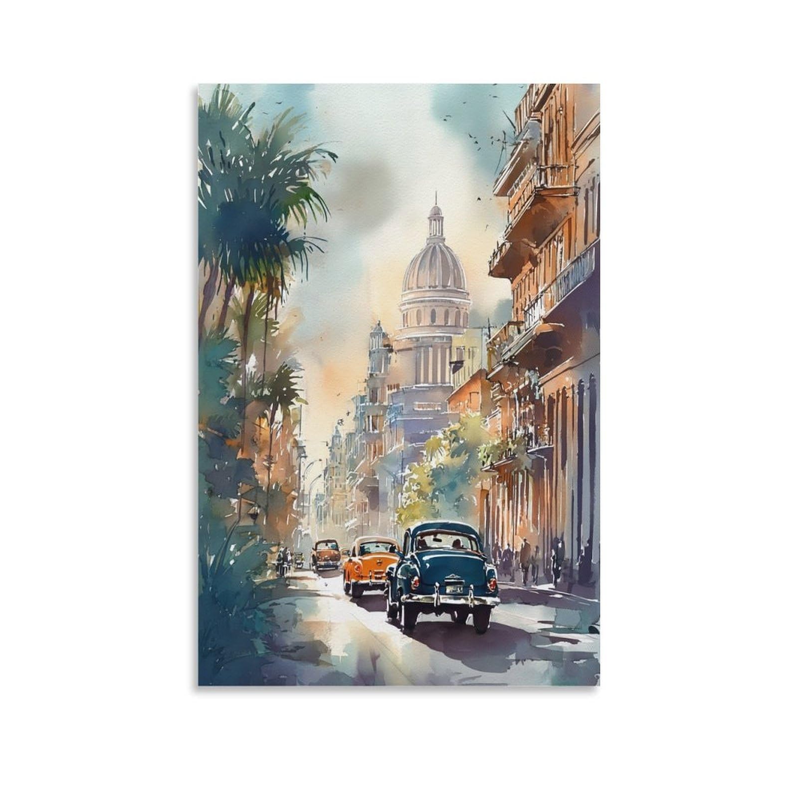 XWYMXZ Phoenix Arizona 24x36inch(60x90cm) Vintage Travel Poster Watercolor Canvas Art