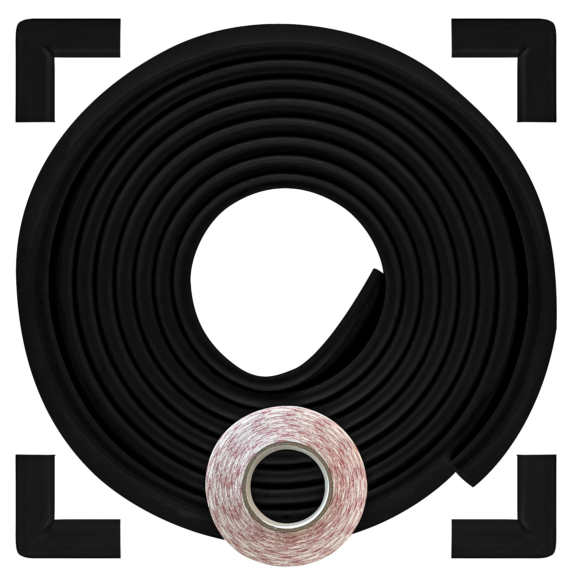HAMBROZ 6 meters (Black) Baby Safety Corner Guard, Baby Bumpers, Table Edge Corner Protector, Baby Proofing Foam for Furniture Edges & Corner Guard Cushion Set Child Protection Bumper Strip