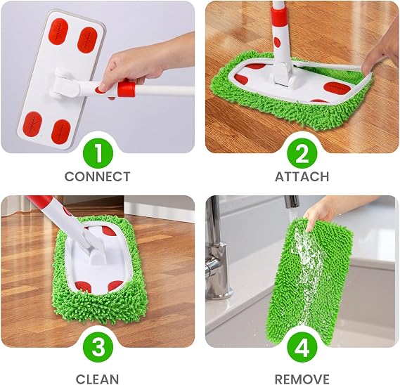 Sweeper 2-in-1 Mop for Floor Cleaning with 4 Reusable Microfiber Mop Pads