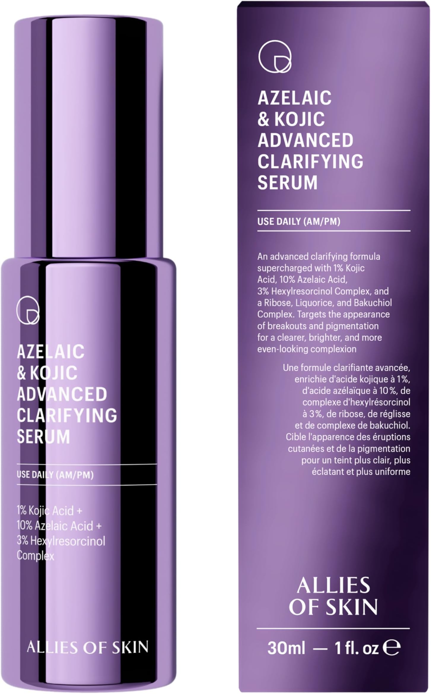 Azelaic & Kojic Clarifying Face Serum, 1 Fl Oz | Clinically Proven To Visibly Calm Redness, Fade The Appearance Of Uneven Pigmentation & Smooth Texture, With 10% Azelaic Acid