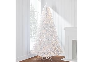 Best Choice Products White Christmas Tree 6ft Pre-Lit for Warm Holiday Festivity