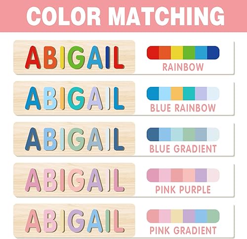 Miniatura 7 de Rompecabezas de nombre personalizado para niños, rompecabezas de animales con nombre de madera personalizado, regalos de bebé, baby shower, juguetes