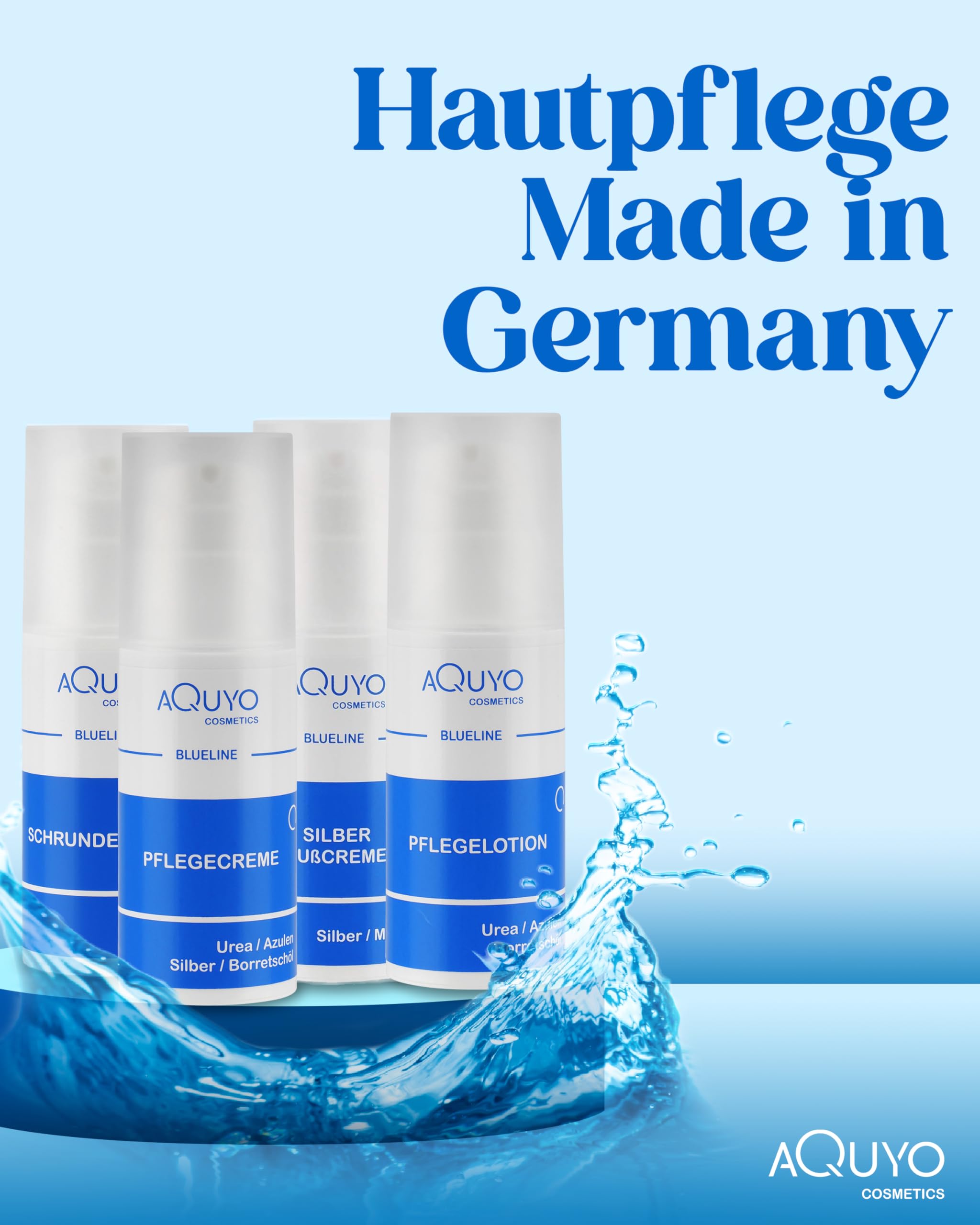 Blueline Fußcreme gegen Hornhaut und Fußpilz (3x 500ml) | Creme für trockene, rissige Füße und Entzündungen der Haut | Fusscreme mit 15% Urea | Fusspflege zur Behandlung von Schrunden