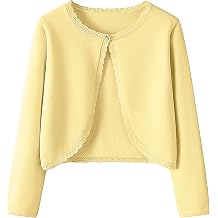 Yekaty Girls Long Sleeve Cardigan One Button Sweater Crop Shrug for Dress