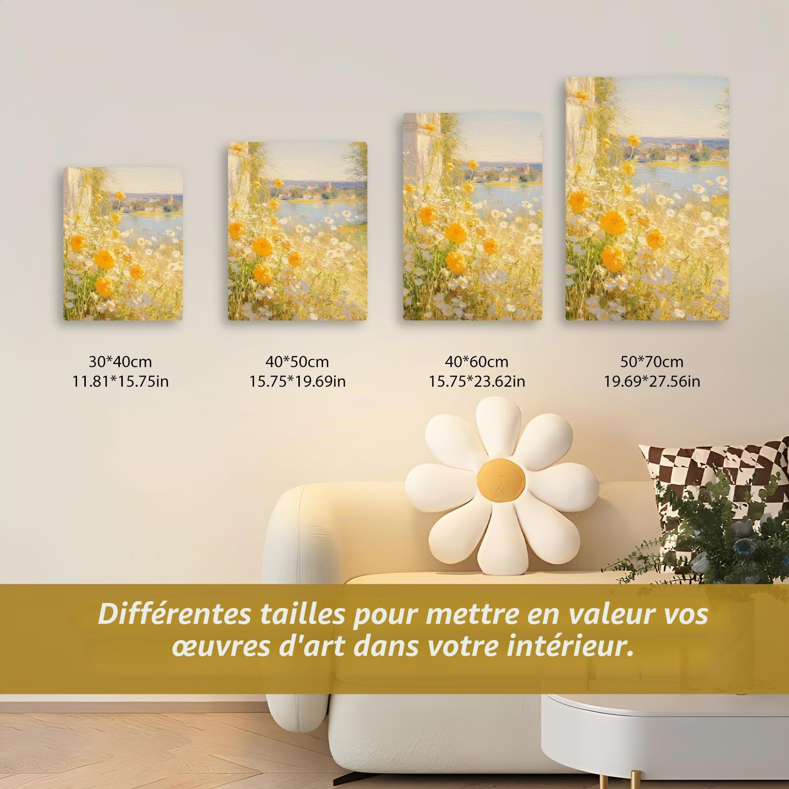 Toile en rouleau 50 cm x 10 m, 100 % coton, 270 g/m², toile à peindre, pré-apprêtée, rouleau de toile au mètre, indéchirable, pour peinture acrylique et peinture à l'huile (51 cm x 10 m)