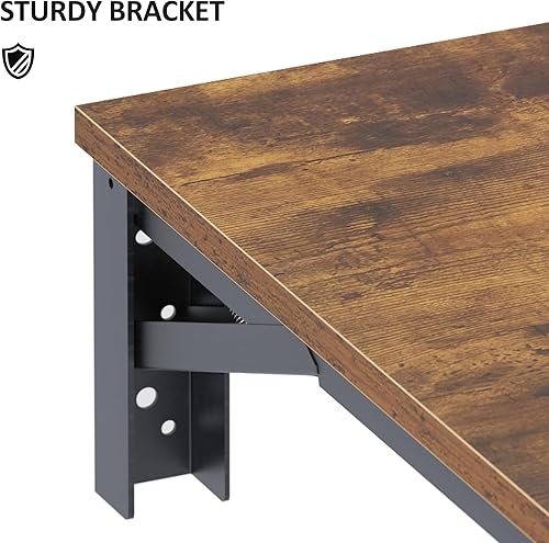 Miniatura 8 de Need Banco de trabajo plegable para montar en la pared, longitud de la mesa de 47.2 pulgadas de ancho, 20 pulgadas, complemento perfecto para garaje