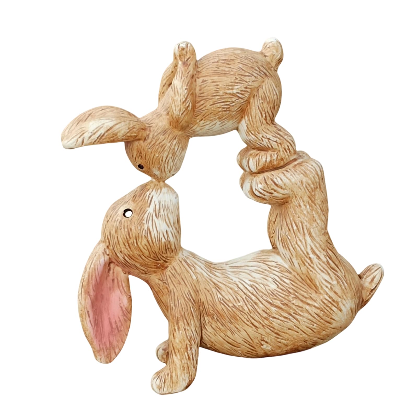 carotoe Kiss Rabbits Statue Representing Warmth and Styles Resin Couple Animal Figurine for Home or Decoration Kiss Rabbits Statue