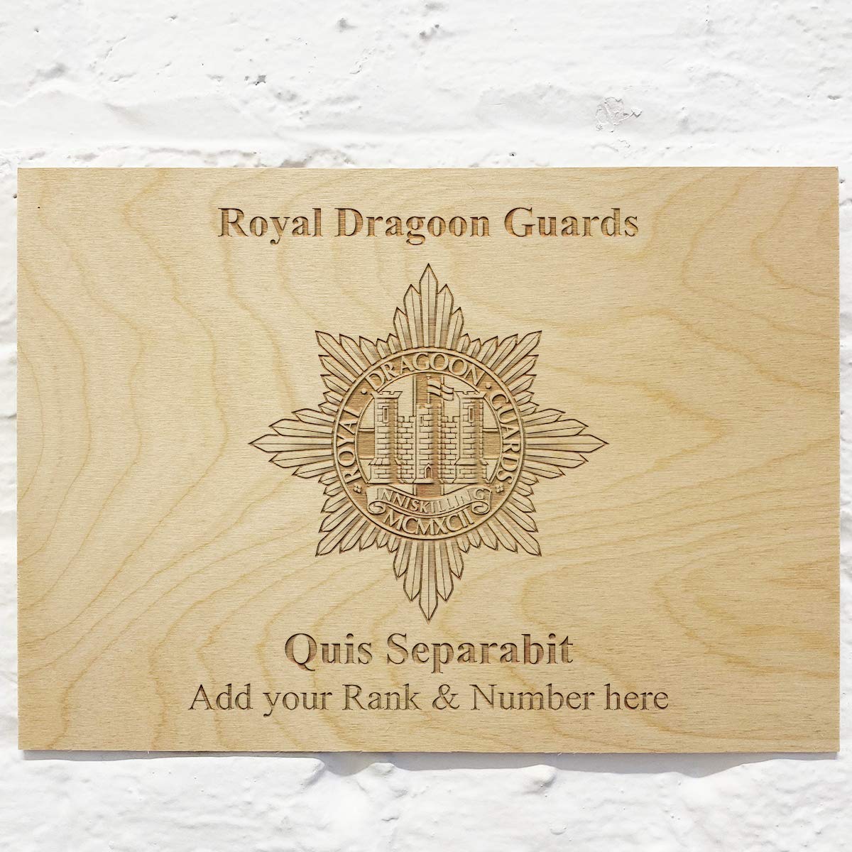 Royal Dragoon Guards Personalised Add Name Custom Wooden wall sign Plaques 30x40cm (11.8"x15.8")