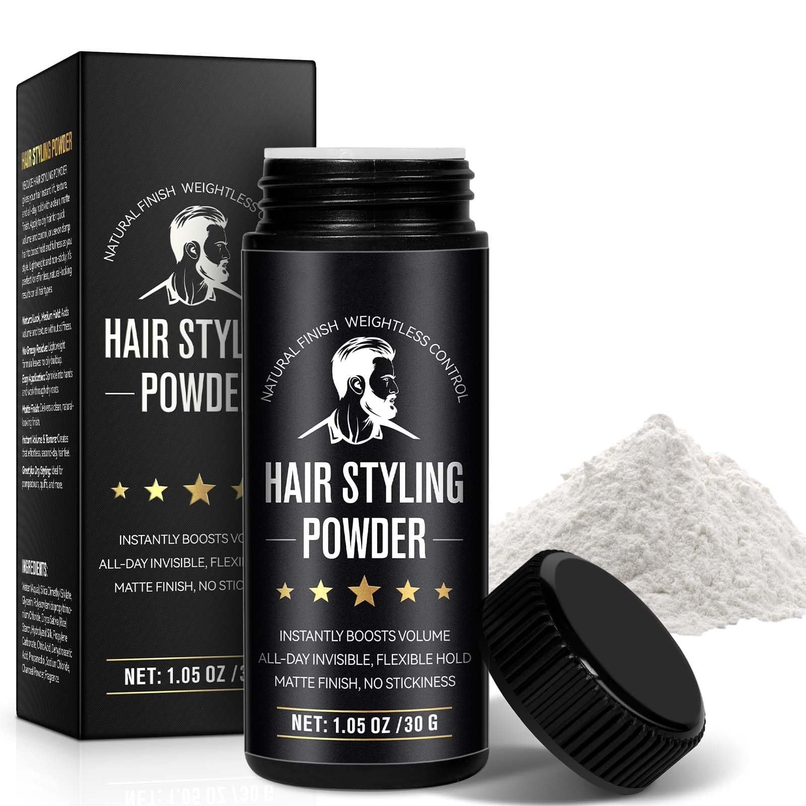 Hair Styling Powder Mens Hair Texture Powder Adds Volume and Texture Alll Day Invisible Flexible Hold Long-lasting Matte