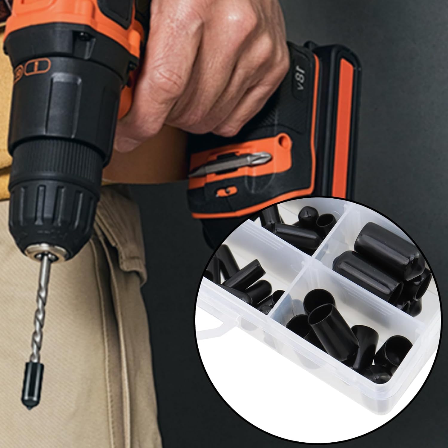 225Pcs Rubber End Caps, Vinyl End Caps Black Screw Bolt Screw Rubber Thread Protector Safety Cover in 24 Sizes from 0.06 Inch to 0.49 Inch