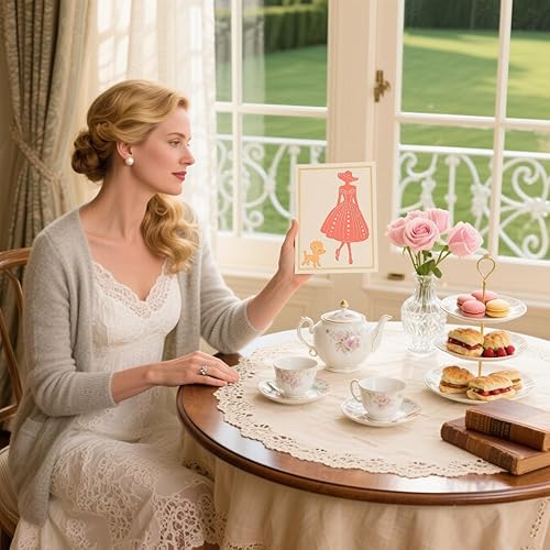 Miniatura 6 de GLOBLELAND 4 troqueles de corte de metal para dama, té de la tarde, elegantes troquelados para manualidades, álbumes de recortes, boda, cumpleaños,