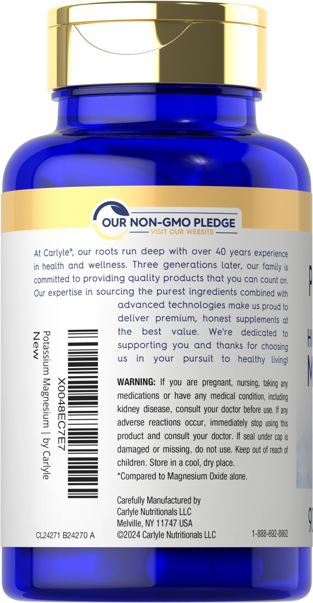 Carlyle Potassium Magnesium Supplement | 90 Capsules | High Absorption — Amazon image 3