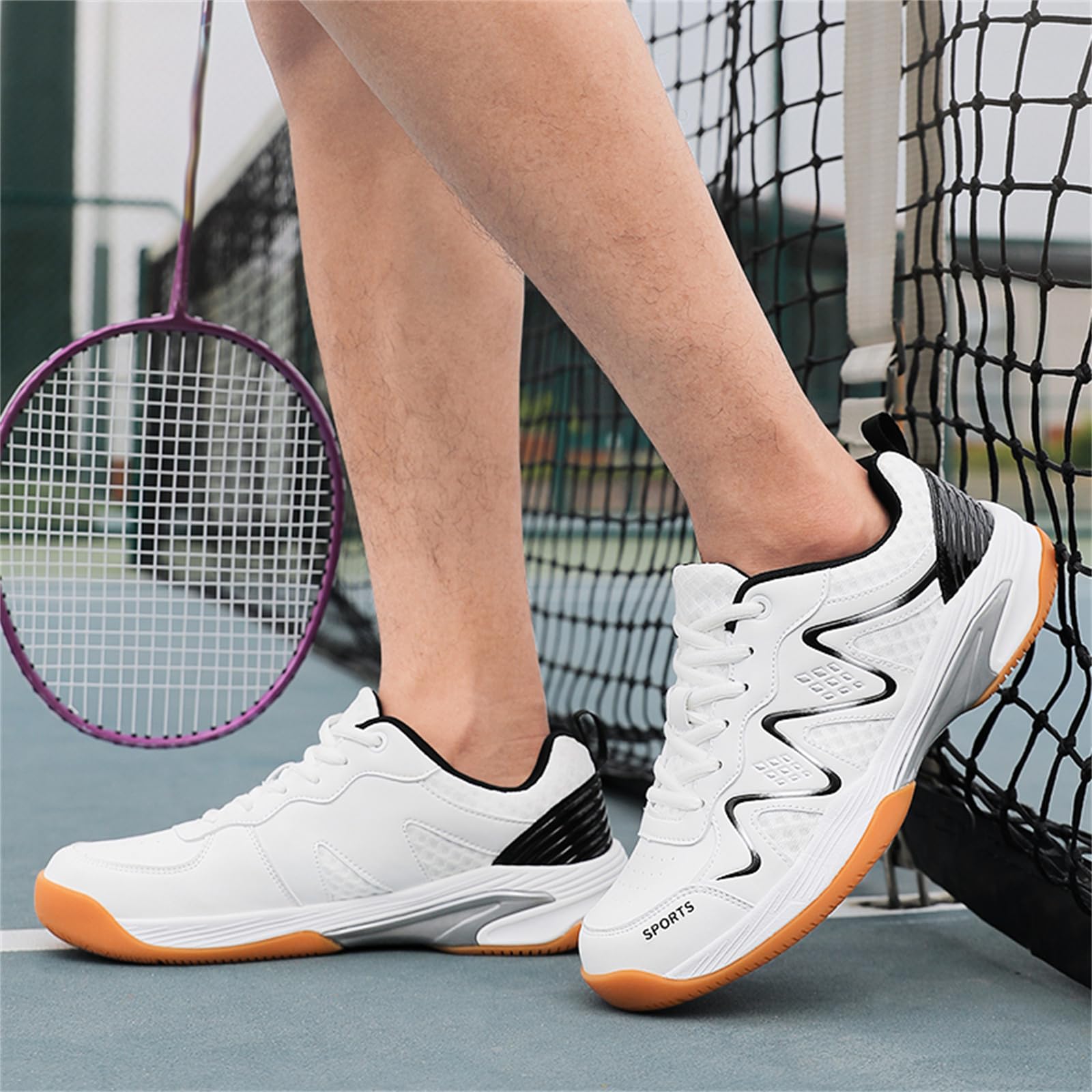 Buty do badmintona do biegania i tenisa dla mężczyzn codzienne antypoślizgowe do gry w squasha i pickleballa
