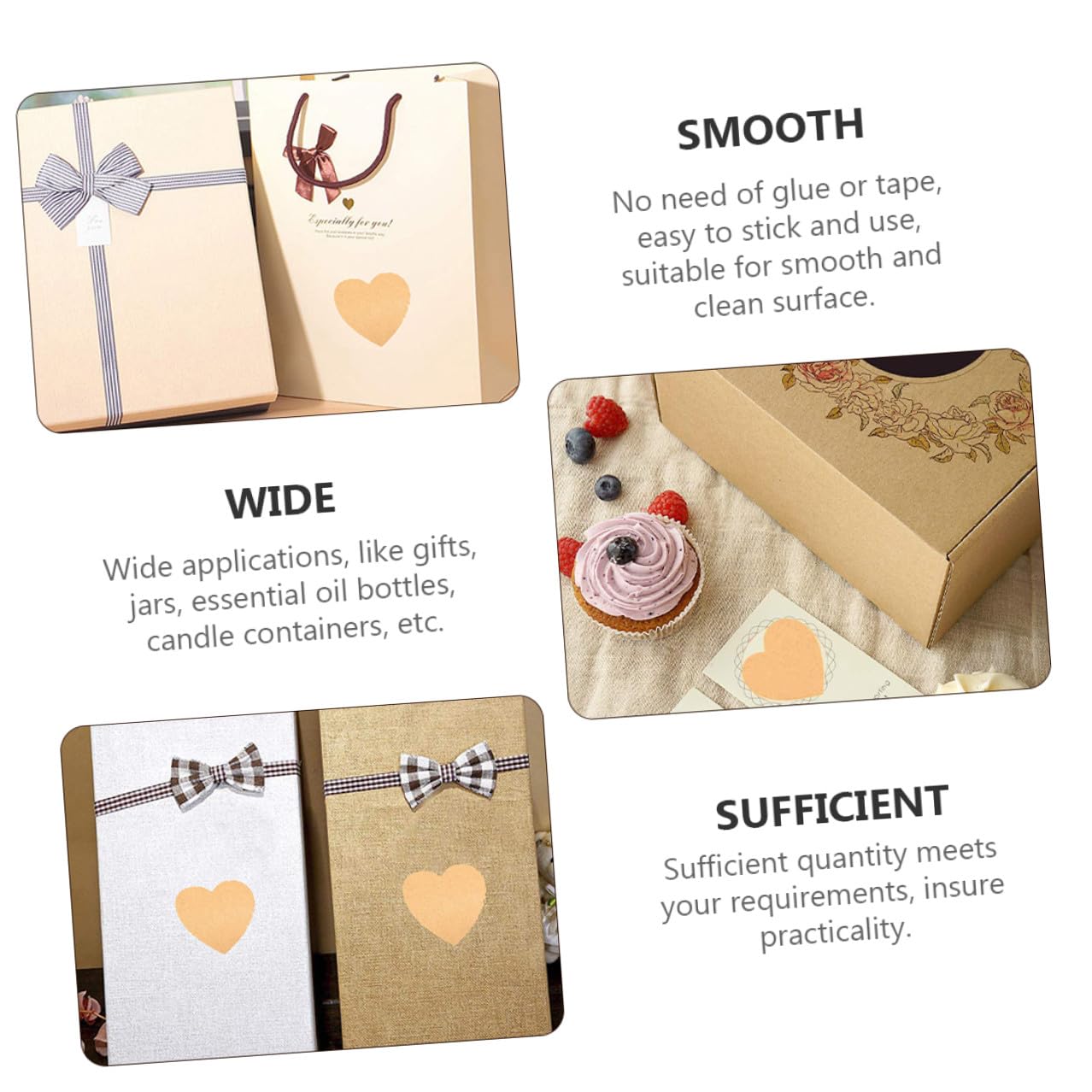 jojofuny 2 set Etichette In Carta Kraft Adesivi Personalizzati Etichette Per Regali Adesivi Te Per Regali Etichette Per Decorazioni 5 * 2