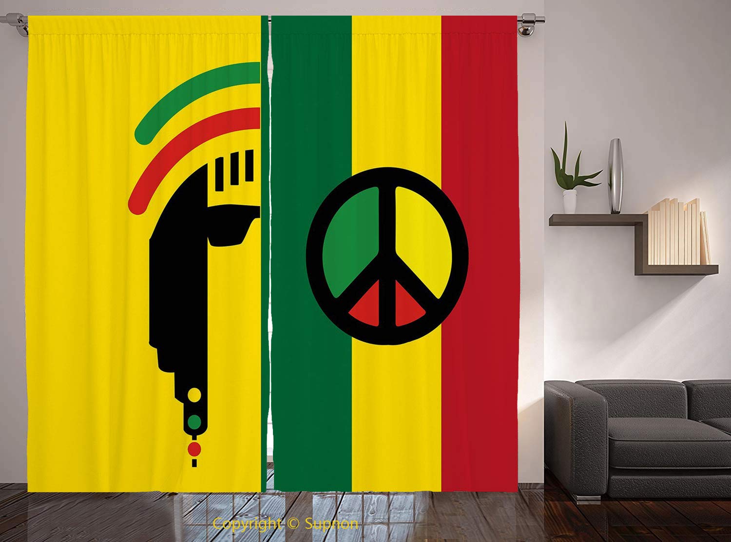 Buy Living Room Bedroom Window Drapes/Rod Pocket Curtain Panel Satin Curtains/2 Curtain Panels