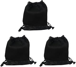 GIWFBQTR 3X Al Aire Libre Nylon Negro Mochila Ultraligera para Mujer Hombre Bolsa de Baloncesto de Fútbol Cuerda Cordón Caza Senderismo Gimnasio Bolsas de Deporte (Grande)