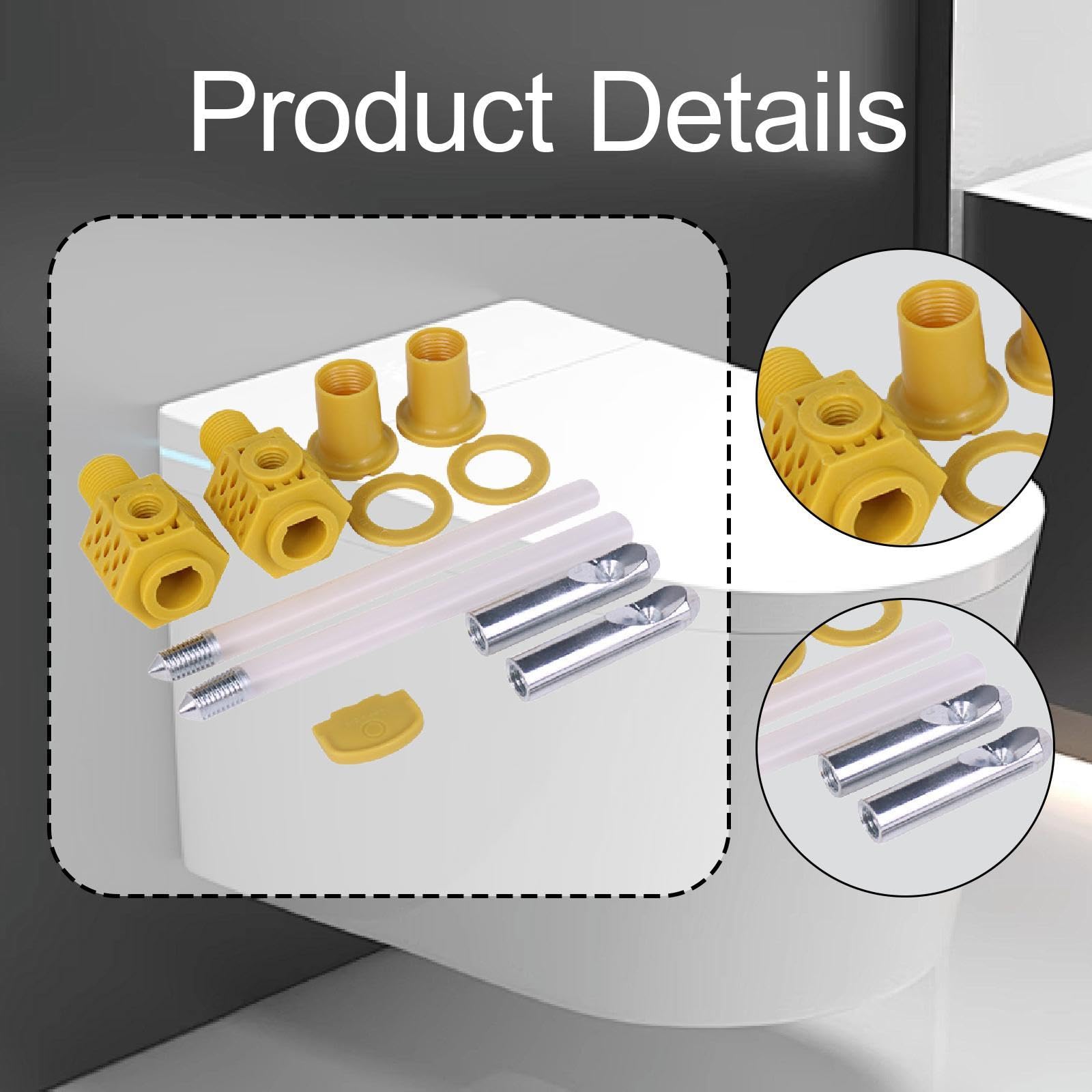 Kit de fijación universal para asiento de inodoro para colgar en la pared, tornillos de nailon y hierro para una fácil instalación en el baño, reemplazo perfecto para accesorios de tapa de inodoro