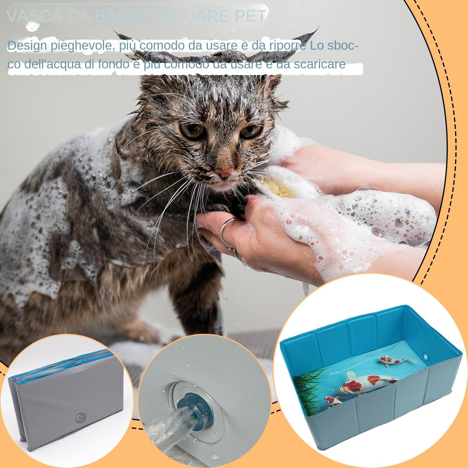 Piscina De Baño Para Mascotas Piscina Plegable De PVC Para Mascotas | Bañera Portátil para Mascotas Cachorros para Casa Jardín Exterior Césped Camping Patio