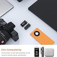 Vista 6 de COMICA Vimo C1 - Micrófono de solapa inalámbrico, mini micrófono de solapa con cancelación de ruido, modo de seguridad, micrófono inalámbrico