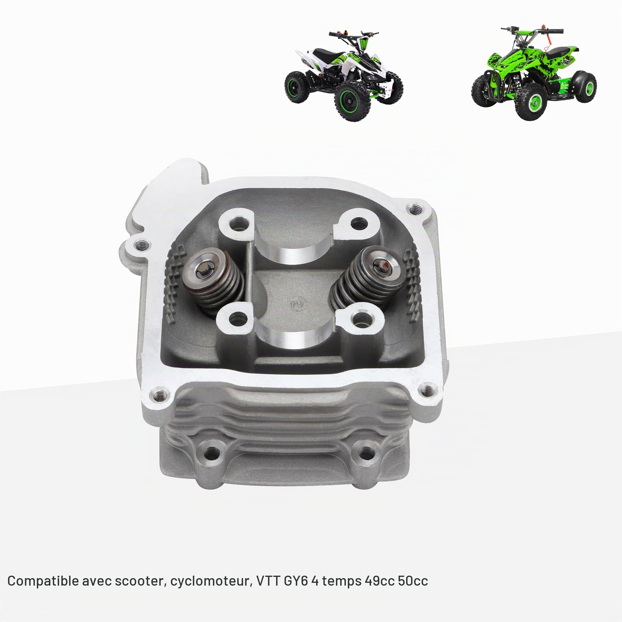 GOOFIT Tête De Cylindre Avec Vanne Remplacement pour 4 Stroke GY6 49cc 50cc Scooter Moped 139QMA 139QMB Engine Part