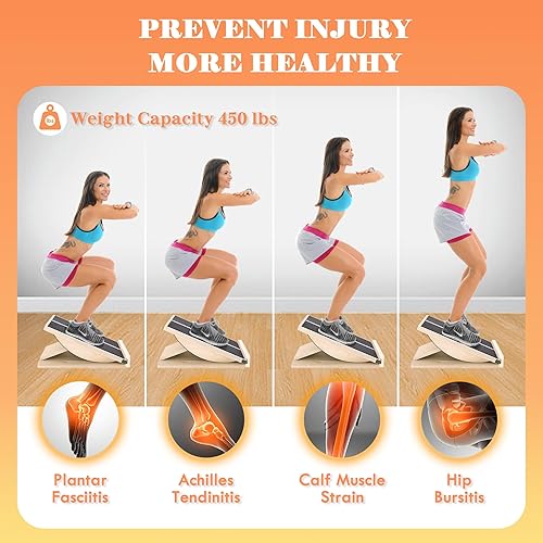 Miniatura 6 de Tabla Inclinada Profesional, Tabla Inclinable Ajustable y Estirador de Pantorrilla, Tabla Inclinada para Estiramiento de Pantorrilla, Tabla