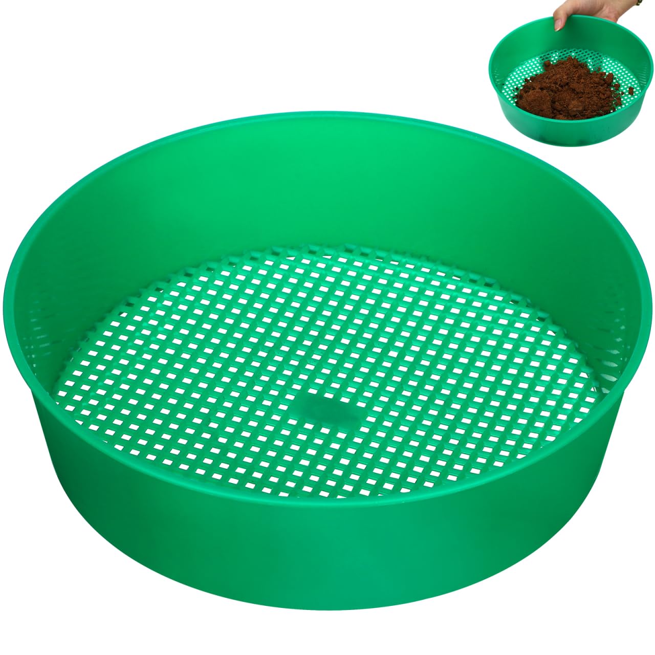 DOITOOL Lot De 2 Tamis De Jardin 20.50 X 20.50 X 6.00 Cm Maillage Léger en Plastique pour Filtrage De Compost Sol Et Débris Outil Pratique pour Balcon Jardin Parc