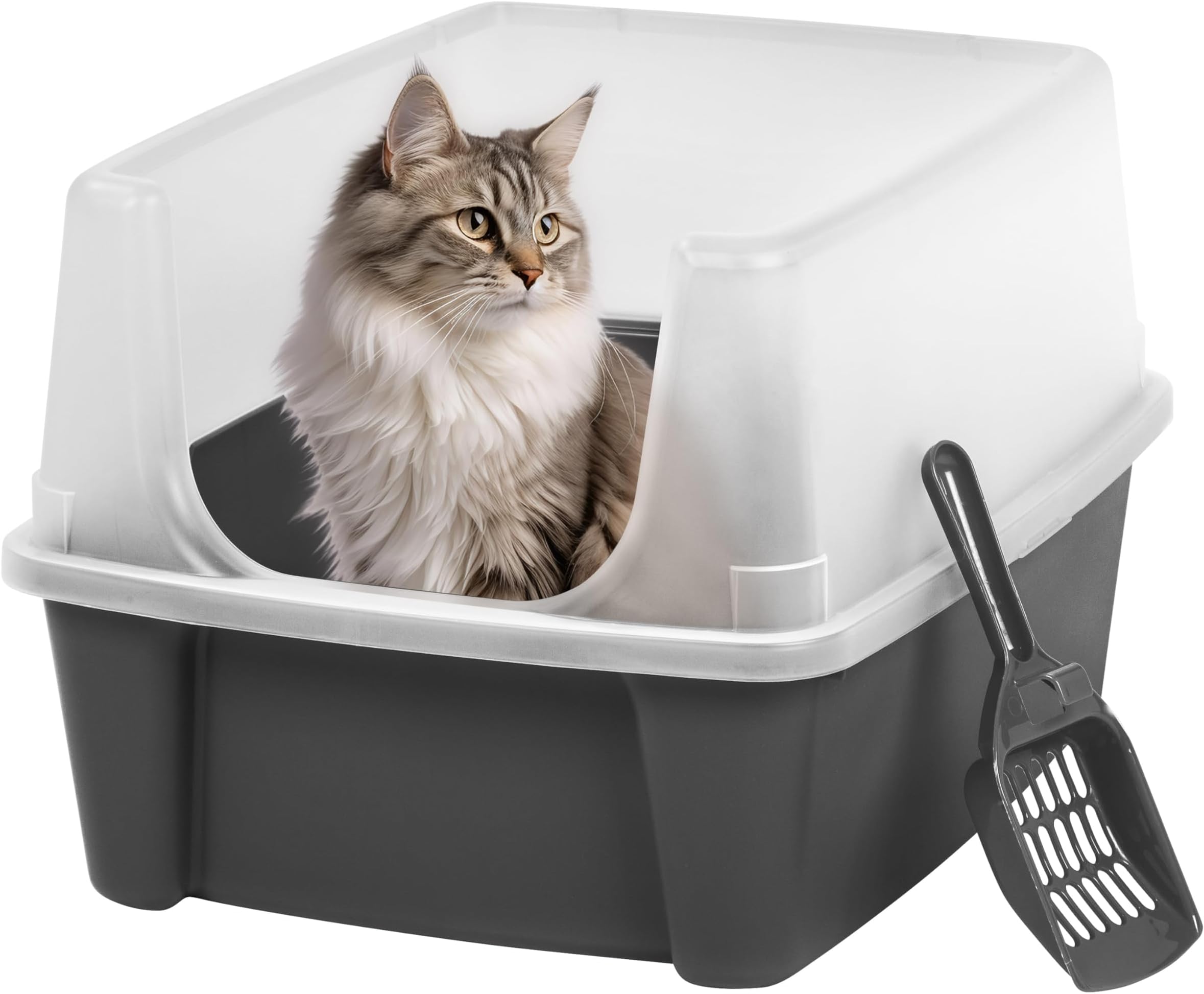Iris Cat Litter Box Scoop, One Size, Grey