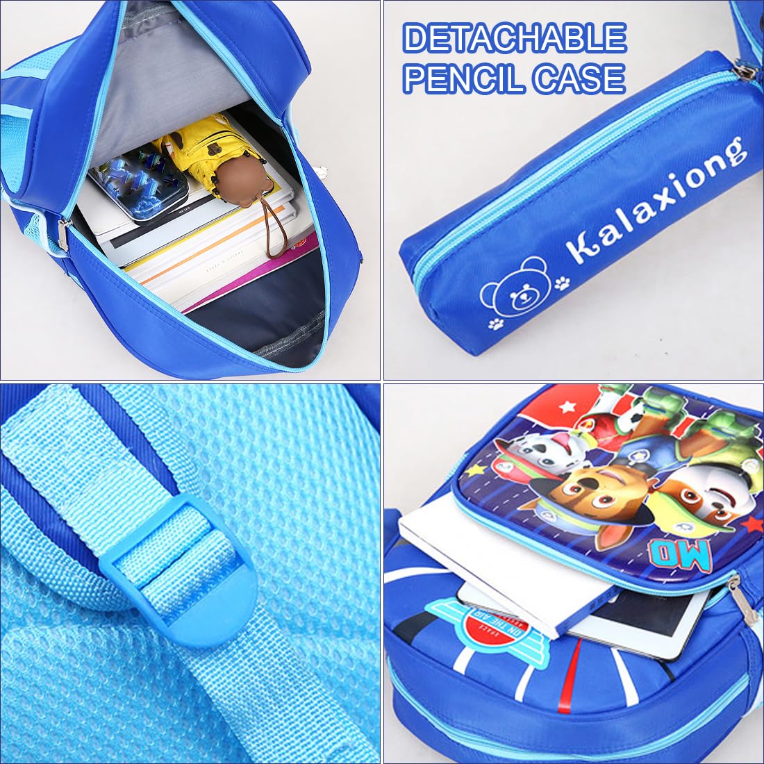 Sac à Dos Pat Patrouille pour Garçon, Cartable Enfant pour École Maternelle, Crèche, Garderie, Primaire, Bleu
