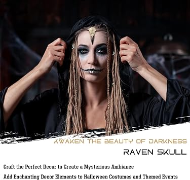 Halloween Raven Skull, Gothic Raven Decor Statue Animal Skull, Fake Bone Decor Crow Necklace Head Jewelry Pendant, Bird Skeleton Mask Crown, Witchy Gift for Men and Women (1 Pack)
