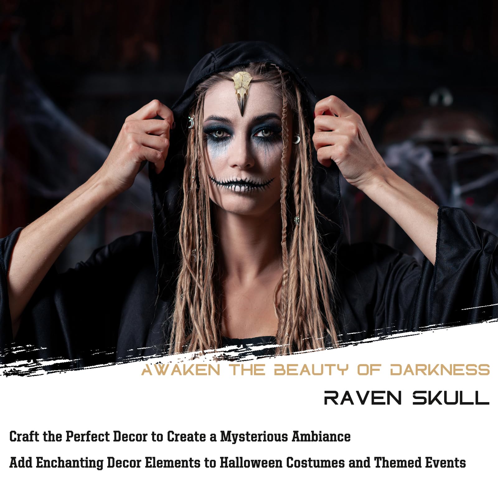 Halloween Raven Skeleton, Crow Animal Skeletons Bones Horror Halloween Decoration, Home Decor, for Indoor Outdoor Spooky Scene Party