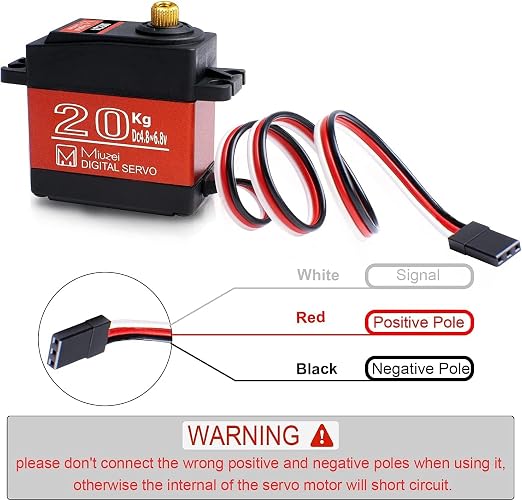 Servo Motor Digital 20KG Waterproof 270° 4 Pack miniatura 6