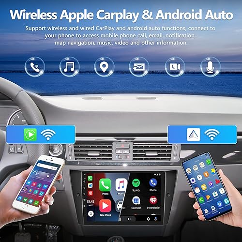 Miniatura 3 de 2 GB+32 GB CarPlay Android Auto Car Stereo Android 11 Radio de coche para BMW Serie 3 2005-2011 (E90E91E92E93) 9 pulgadas pantalla táctil audio del