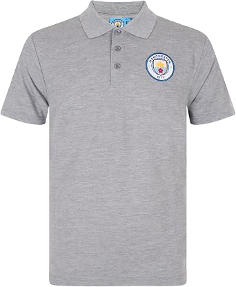 Manchester City FC Football Soccer Official Gift Mens Crest Polo Shirt