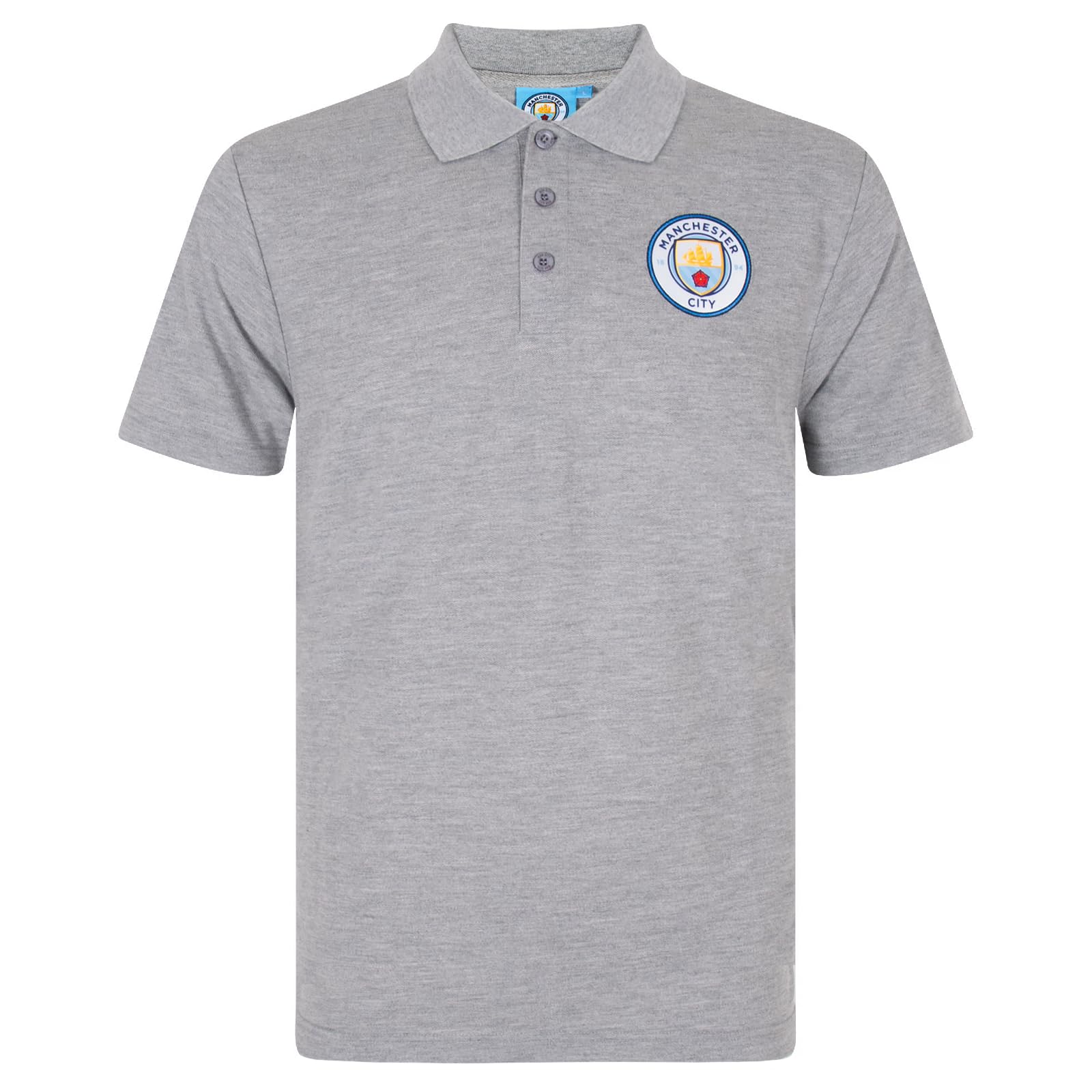 MANCHESTER CITY FC Official Football Gift Mens Crest Polo Shirt Grey 3XL